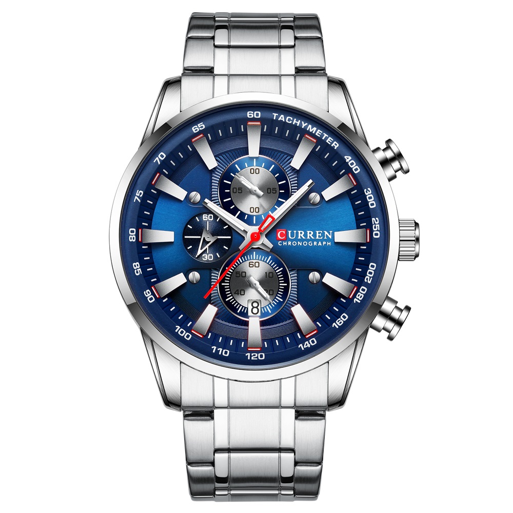 ساعت مچی مردانه کارن 8351 نقره ای-آبی (کورن 8351 CURREN)