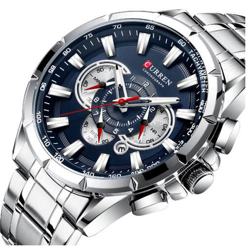 خرید ساعت مچی مردانه کارن 8363 نقره ای-آبی