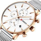 ساعت مچی مردانه کارن 8339 نقره ای-رزگلد (کورن 8339 CURREN)