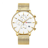 ساعت مچی مردانه کارن 8339 طلایی (کورن 8339 CURREN)