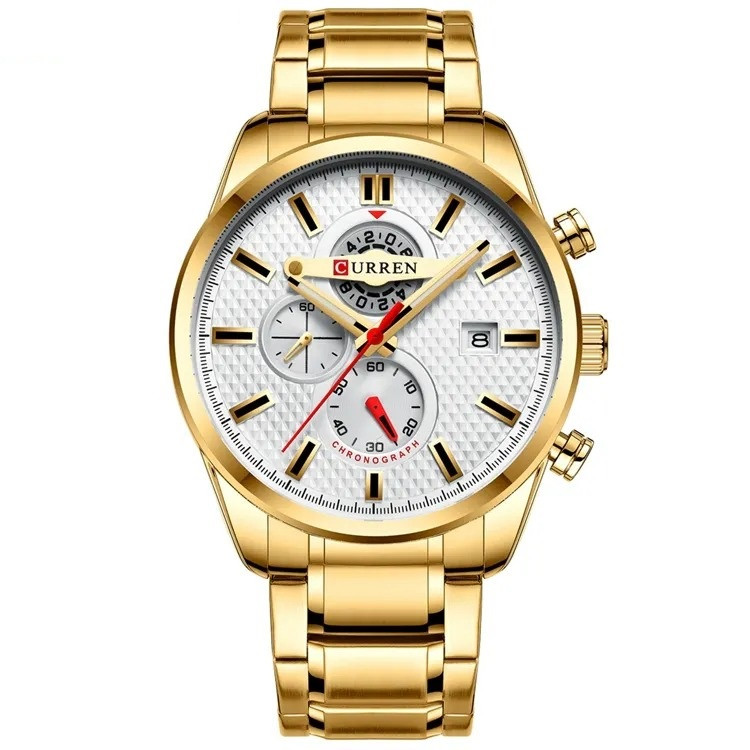 ساعت مچی مردانه کارن 8352 طلایی-سفید (کورن 8352 CURREN)