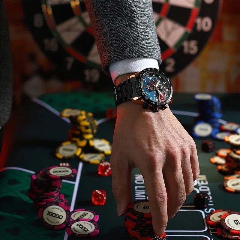 ساعت مچی سه موتوره مردانه کارن 8410 مشکی-رزگلد