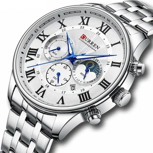 ساعت مچی مردانه کارن 8427 نقره ای-سفید (کورن 8427 CURREN)