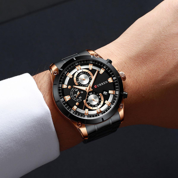 قیمت ساعت مچی مردانه کارن 8360 مشکی-رزگلد (کورن 8360 CURREN)