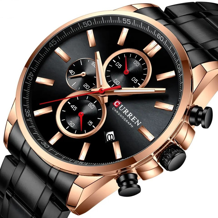 خرید ساعت مچی مردانه کارن 8368 مشکی-رزگلد