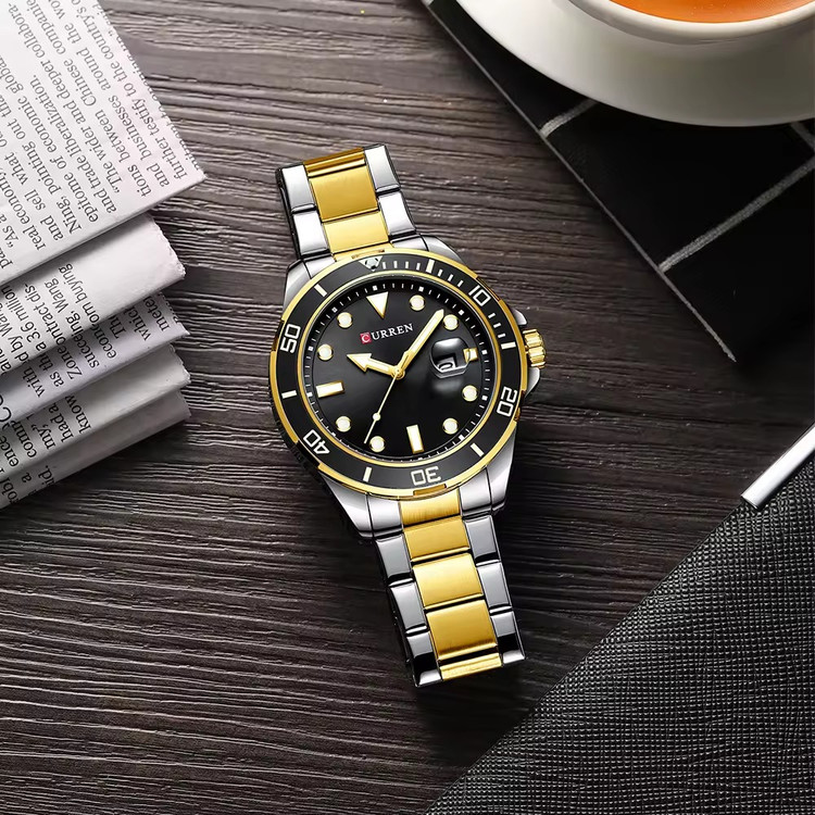 ساعت مچی مردانه کارن 8388 نقره ای-طلایی-مشکی CURREN