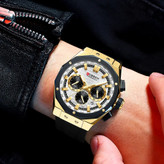 ساعت مچی مردانه کارن 8464 مشکی-طلایی CURREN سه موتور فعال