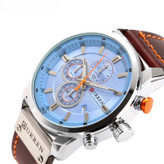 ساعت مچی مردانه کارن 8291 قهوه ای-نقره ای-آبی CURREN سه موتور فعال