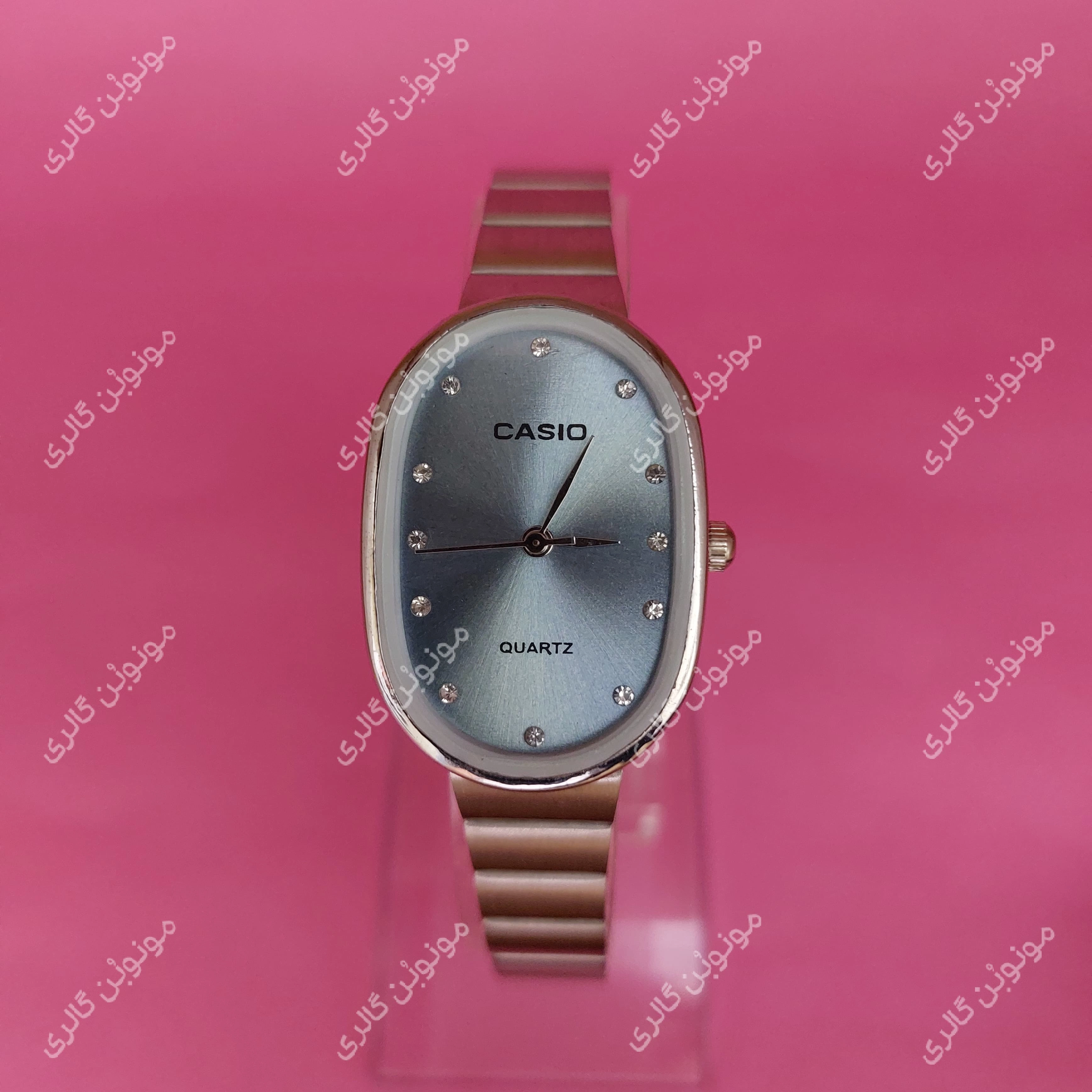 ساعت مچی زنانه کاسیو CASIO صفحه بیضی 111 آبی