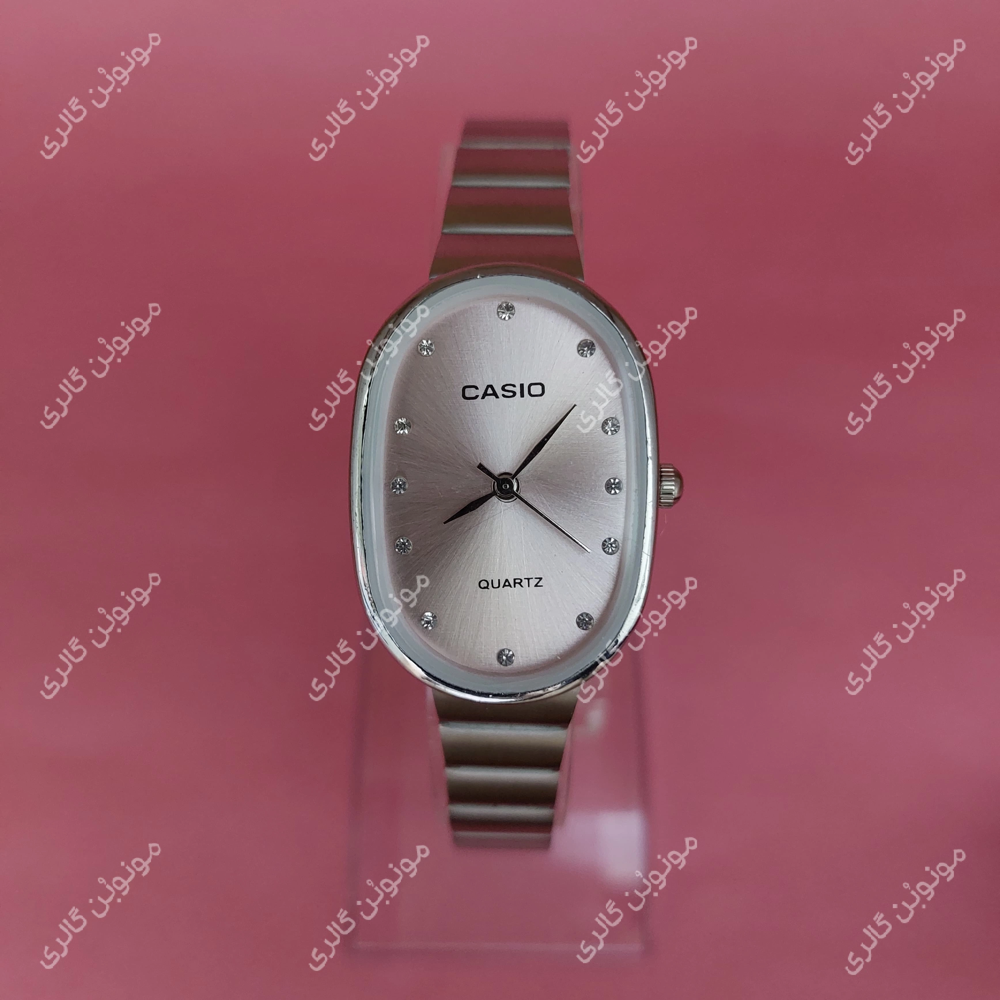 ساعت مچی زنانه کاسیو CASIO صفحه بیضی 111 گلبهی