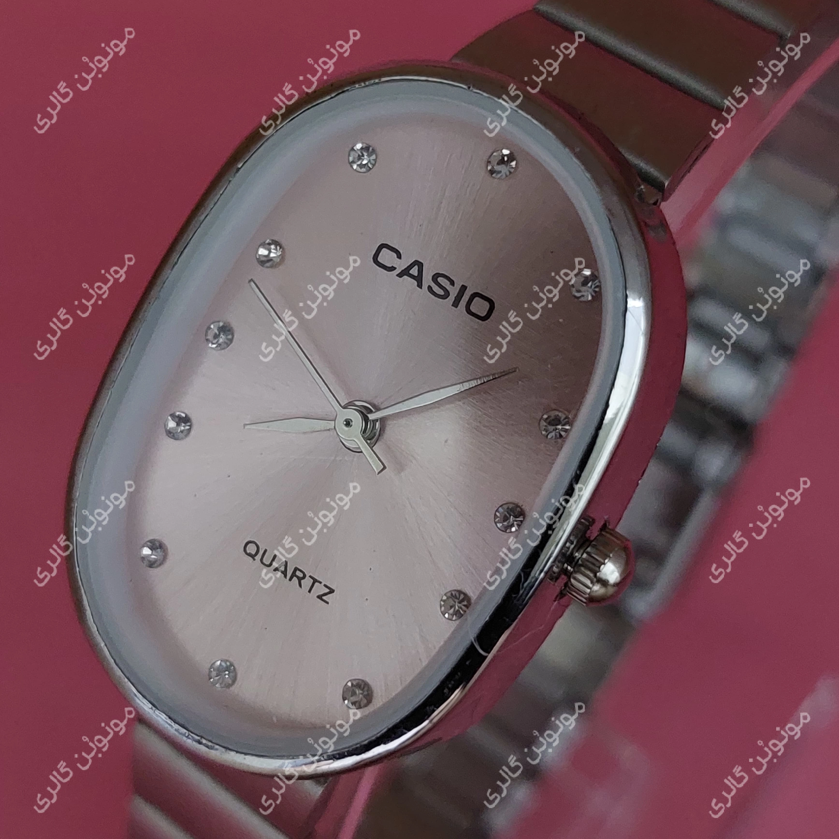 ساعت مچی زنانه کاسیو CASIO صفحه بیضی 111 گلبهی