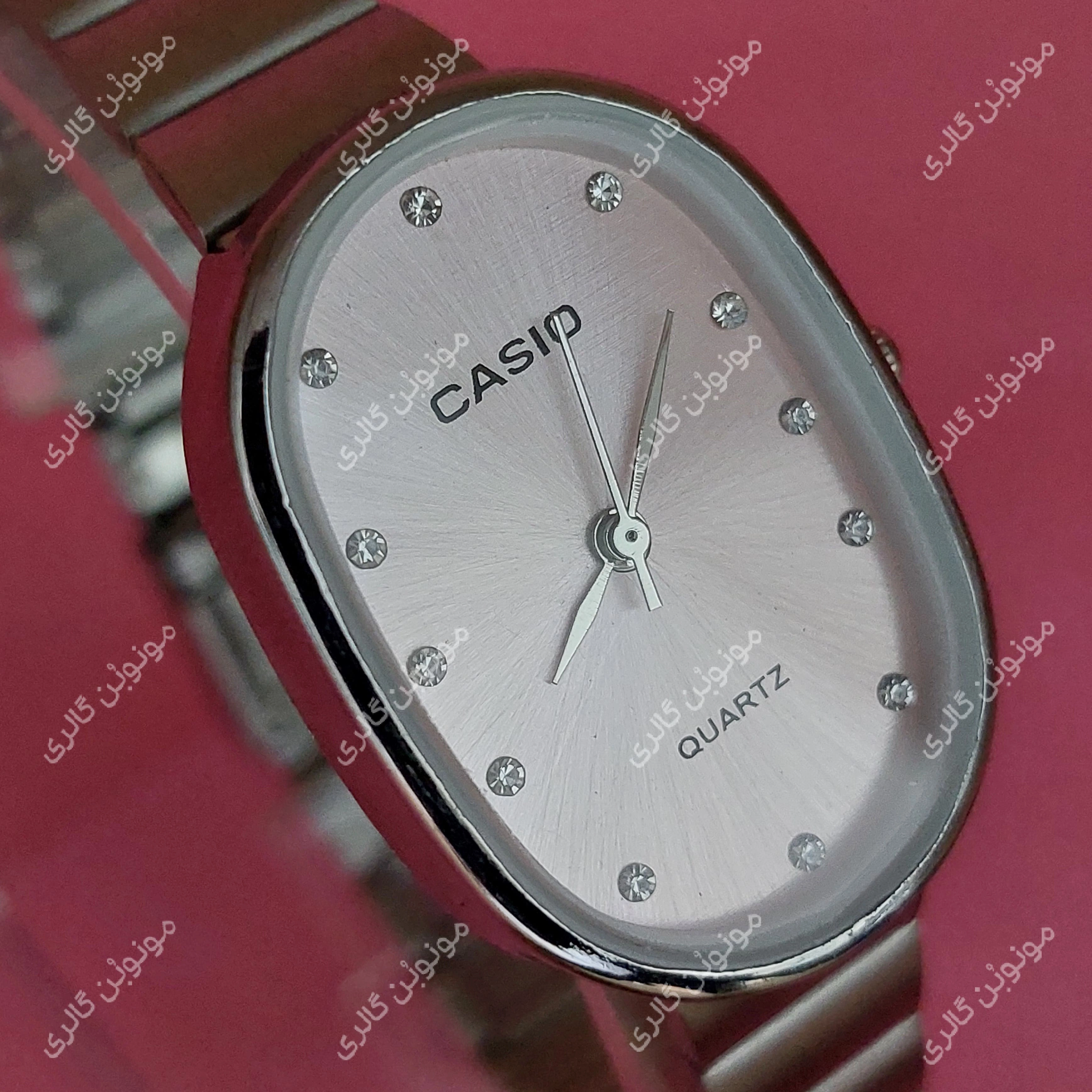 ساعت مچی زنانه کاسیو CASIO صفحه بیضی 111 گلبهی