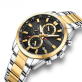 ساعت مچی مردانه کارن 8445 نقره ای-طلایی-مشکی CURREN سه موتور فعال