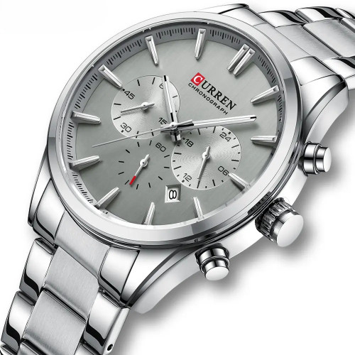 ساعت مچی مردانه کارن 8446 نقره ای-خاکستری CURREN سه موتور فعال