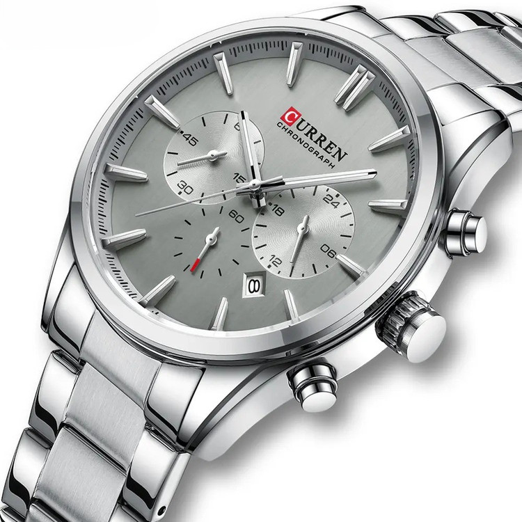 ساعت مچی مردانه کارن 8446 نقره ای-خاکستری CURREN سه موتور فعال