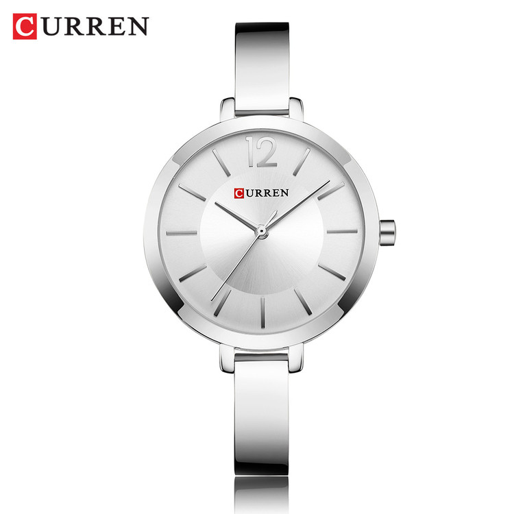 ساعت زنانه ضد آب بند استیل برند کارن 9012 (کورن CURREN) نقره ای-سفید