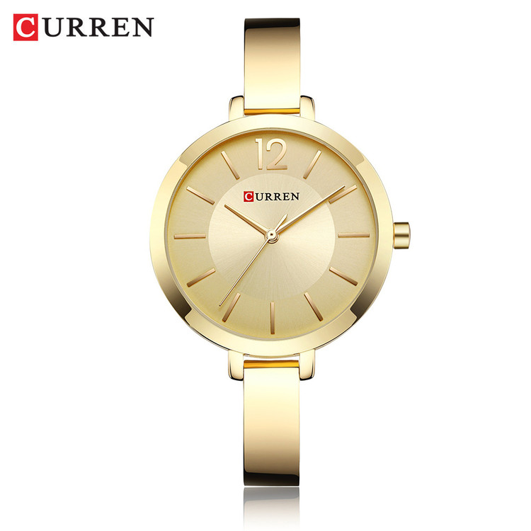 ساعت زنانه ضد آب بند استیل برند کارن 9012 (کورن CURREN) طلایی