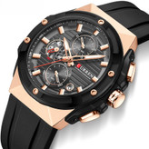 ساعت سه موتوره مردانه اسپرت بند سیلیکونی کارن 8462 (کورن CURREN) مشکی