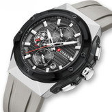 ساعت سه موتوره مردانه اسپرت بند سیلیکونی کارن 8462 (کورن CURREN) خاکستری