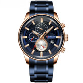 خرید ساعت سه موتوره اورجینال مردانه کارن 8362 سرمه ای-رزگلد (کورن CURREN)