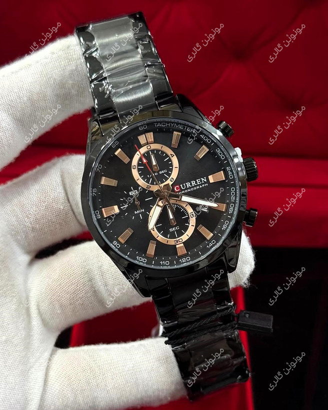 ساعت مچی مردانه کارن 8445 مشکی CURREN سه موتور فعال