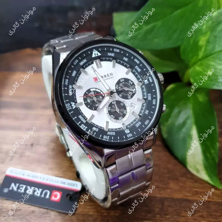 ساعت مچی مردانه کارن 8399 نقره ای-نقره ای CURREN سه موتور فعال
