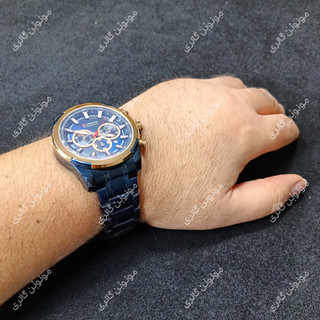 ساعت مچی مردانه کارن 8361 آبی-رزگلد CURREN سه موتور فعال