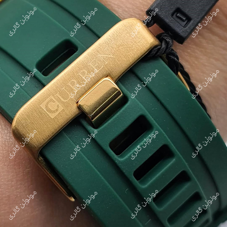 ساعت مچی مردانه کارن 8464 سبز-طلایی CURREN سه موتور فعال