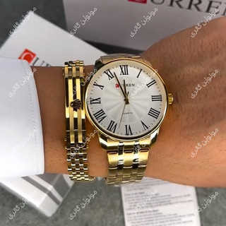 ساعت مچی مردانه کارن 8422 طلایی-سفید CURREN