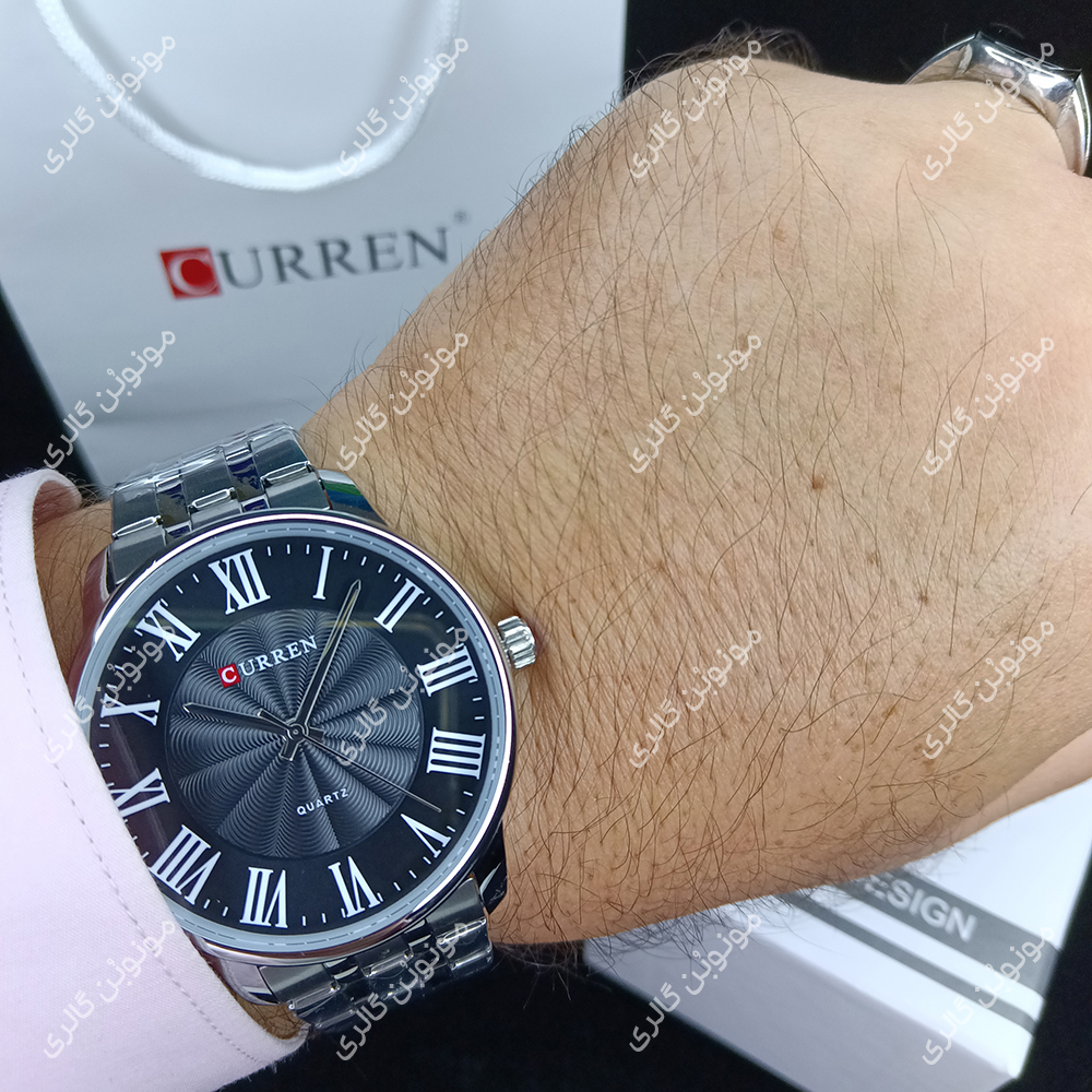ساعت مچی مردانه کارن 8422 نقره ای-مشکی CURREN
