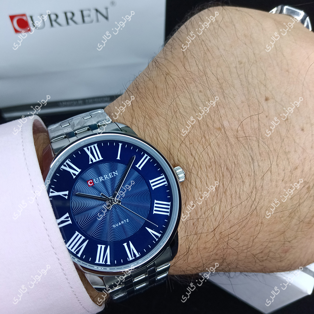 ساعت مچی مردانه کارن 8422 نقره ای-آبی CURREN