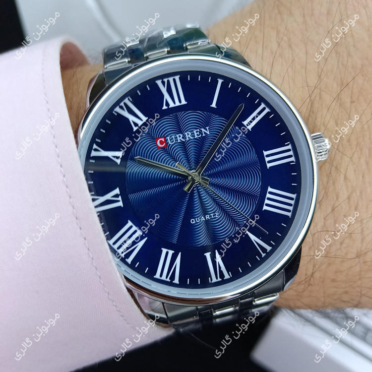 ساعت مچی مردانه کارن 8422 نقره ای-آبی CURREN