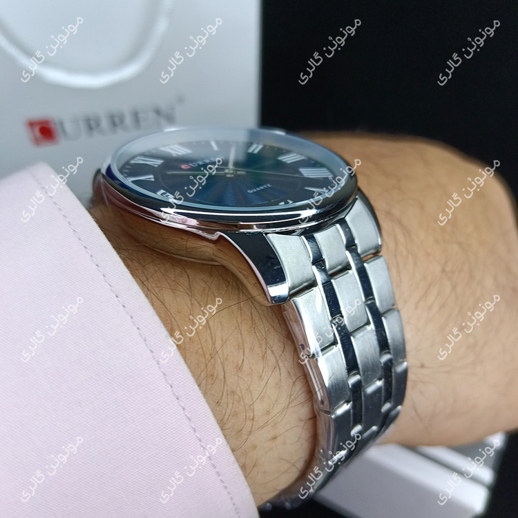 ساعت مچی مردانه کارن 8422 نقره ای-آبی CURREN