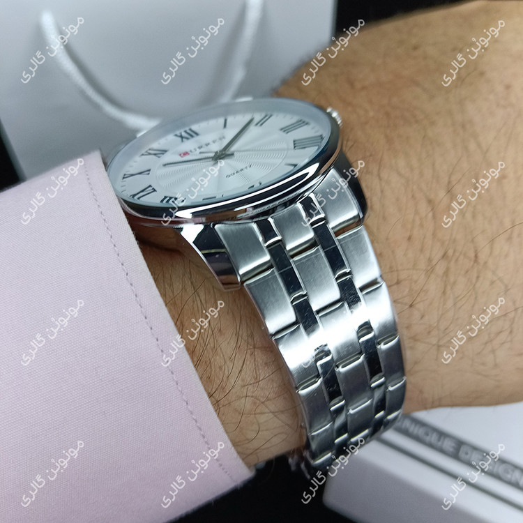 ساعت مچی مردانه کارن 8422 نقره ای-سفید CURREN