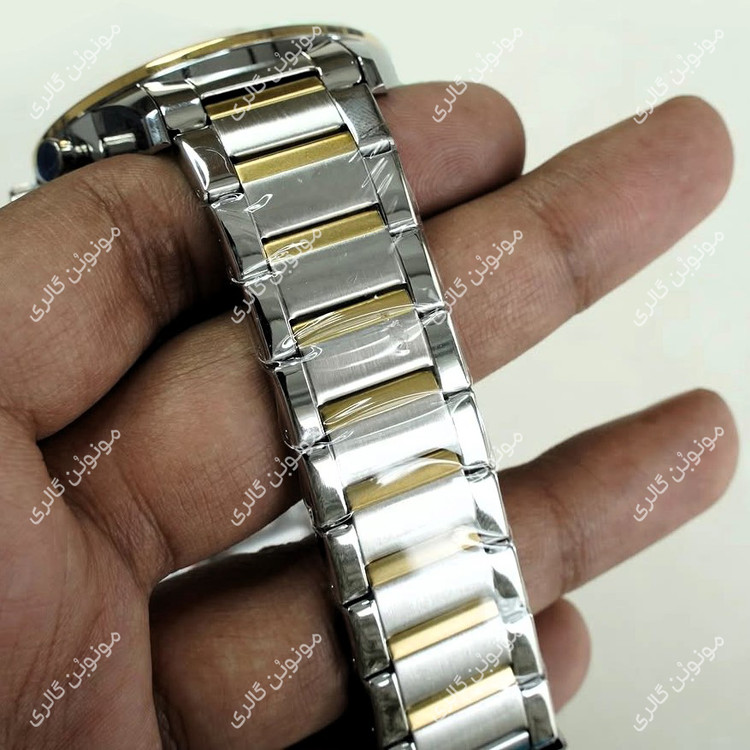 ساعت سه موتوره مردانه کارن 8435 نقره ای-طلایی-سفید (کورن CURREN) قفل و بند استیل | اورجینال